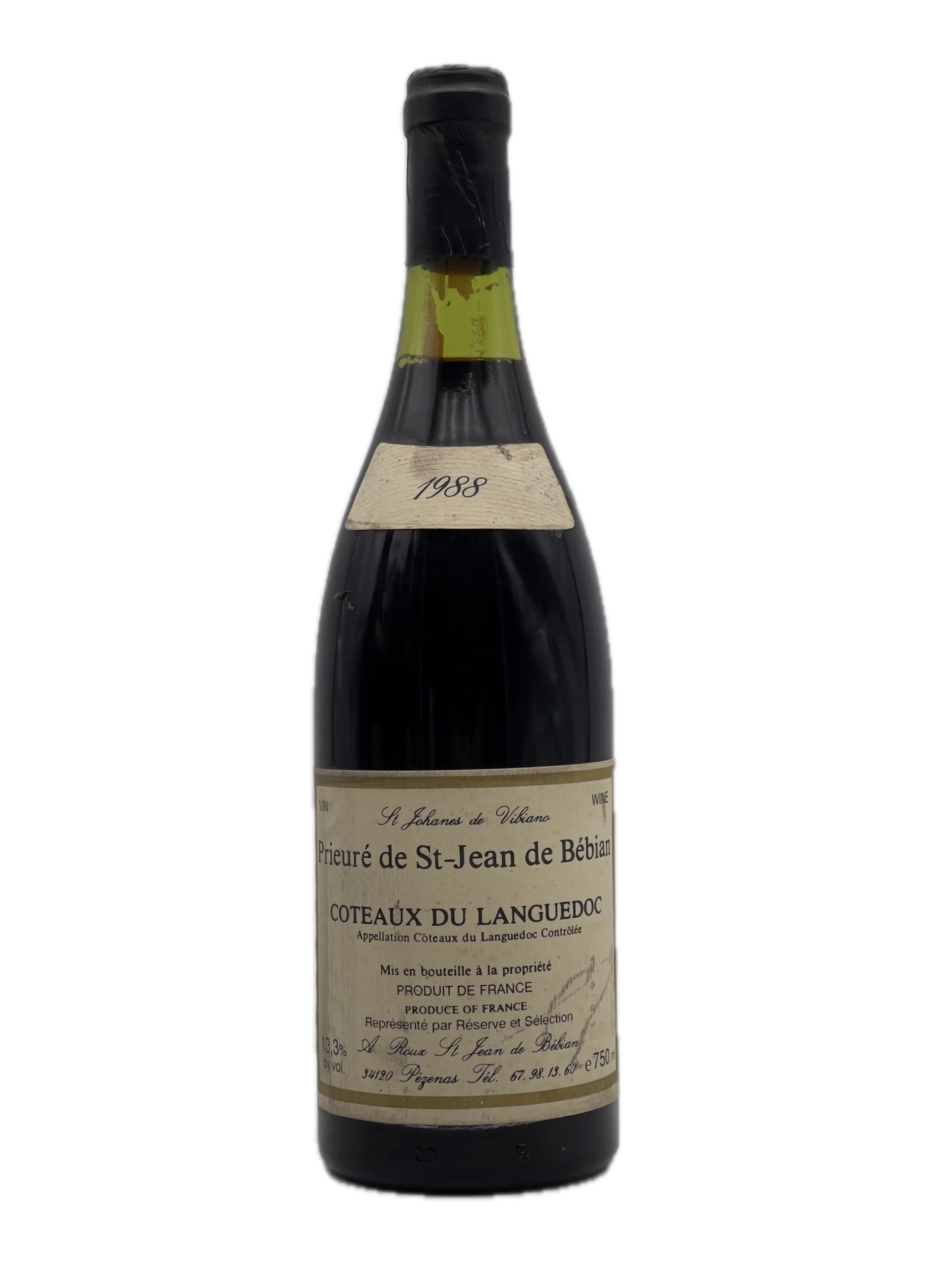 COTEAUX DU LANGUEDOC ROUGE 1988 PRIEURE DE SAINT JEAN DE BEBIAN