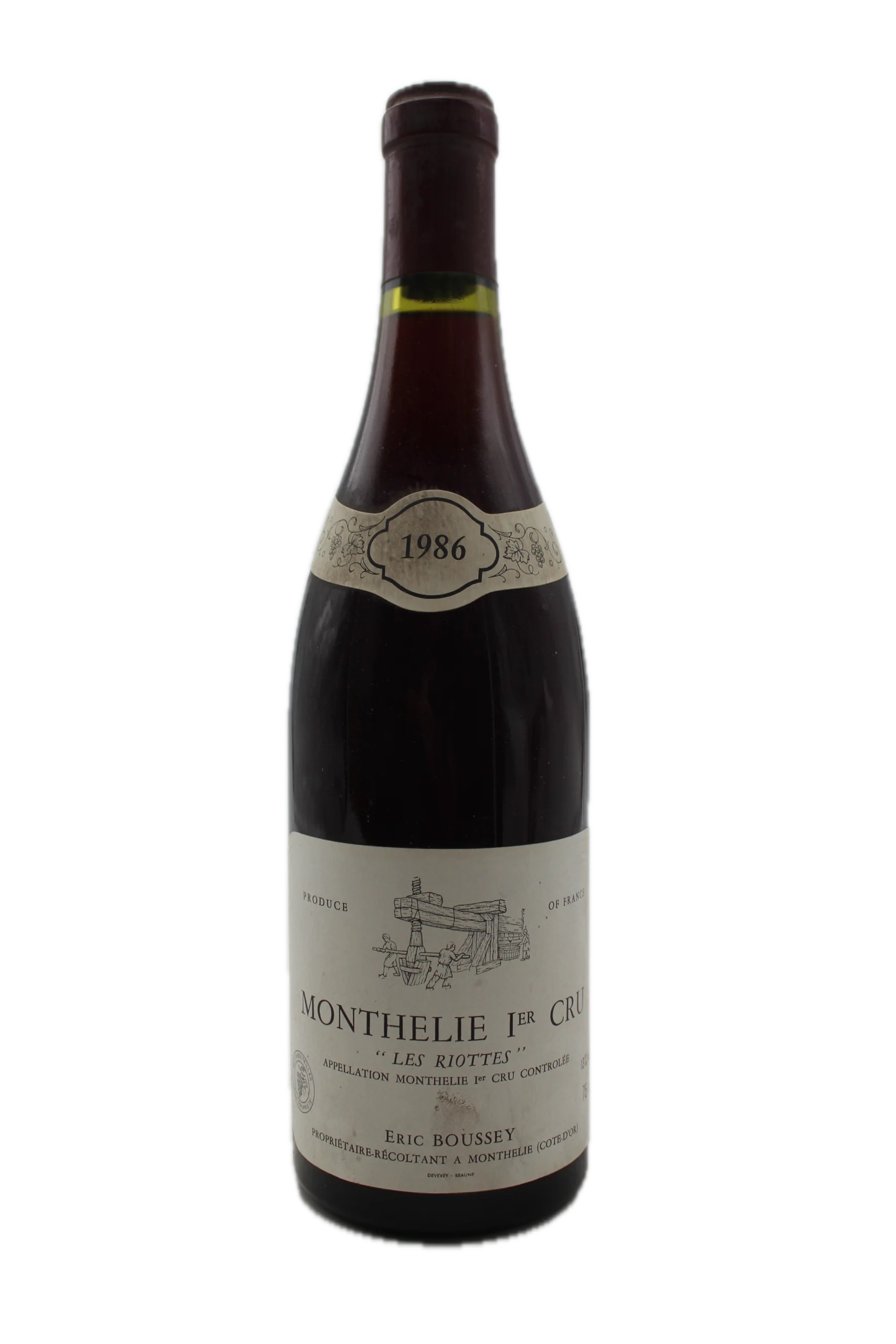 MONTHELIE 1ER CRU RIOTTES 1986 ERIC BOUSSEY