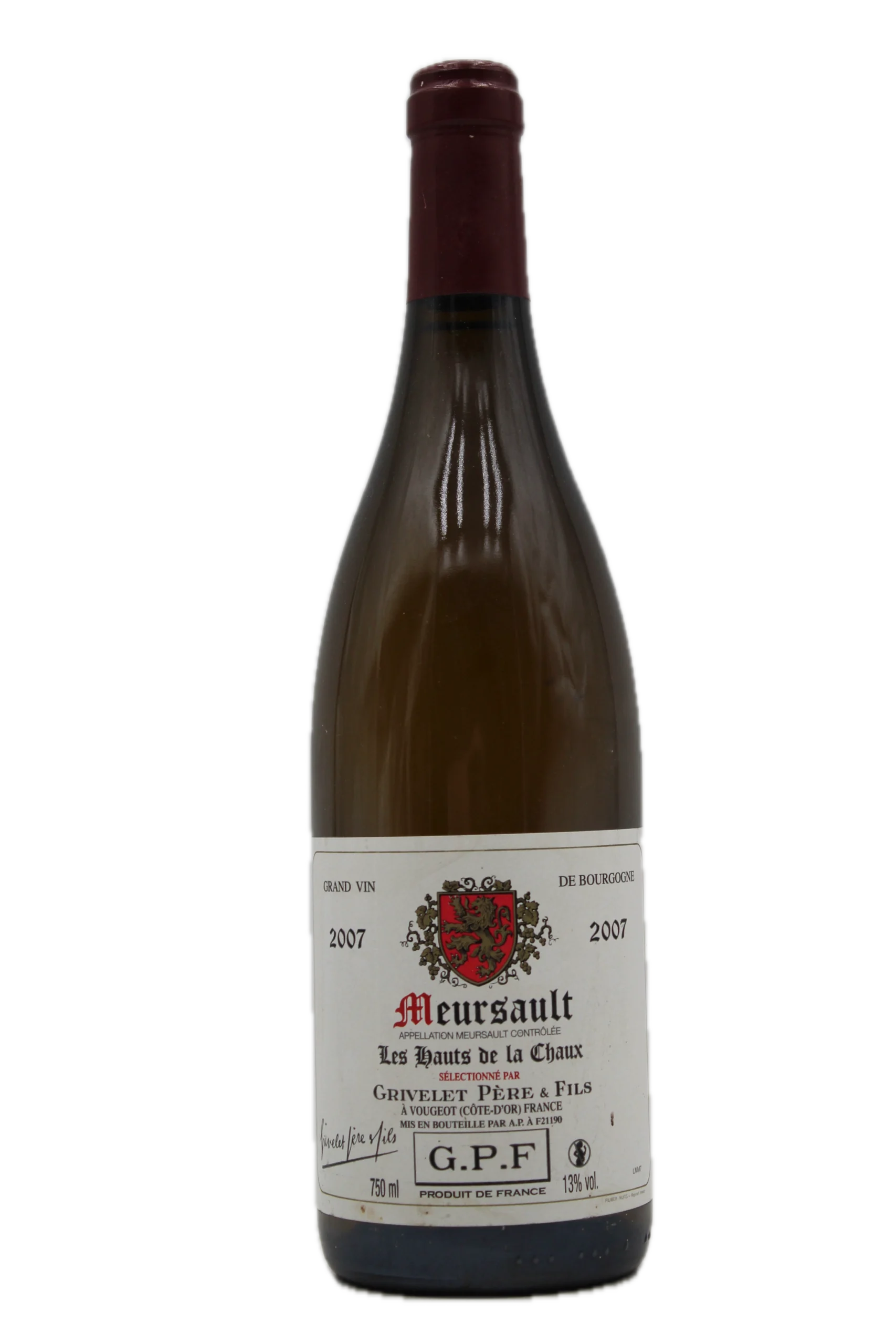 MEURSAULT HAUTES DE LA CHAUX 2007 GRIVELET