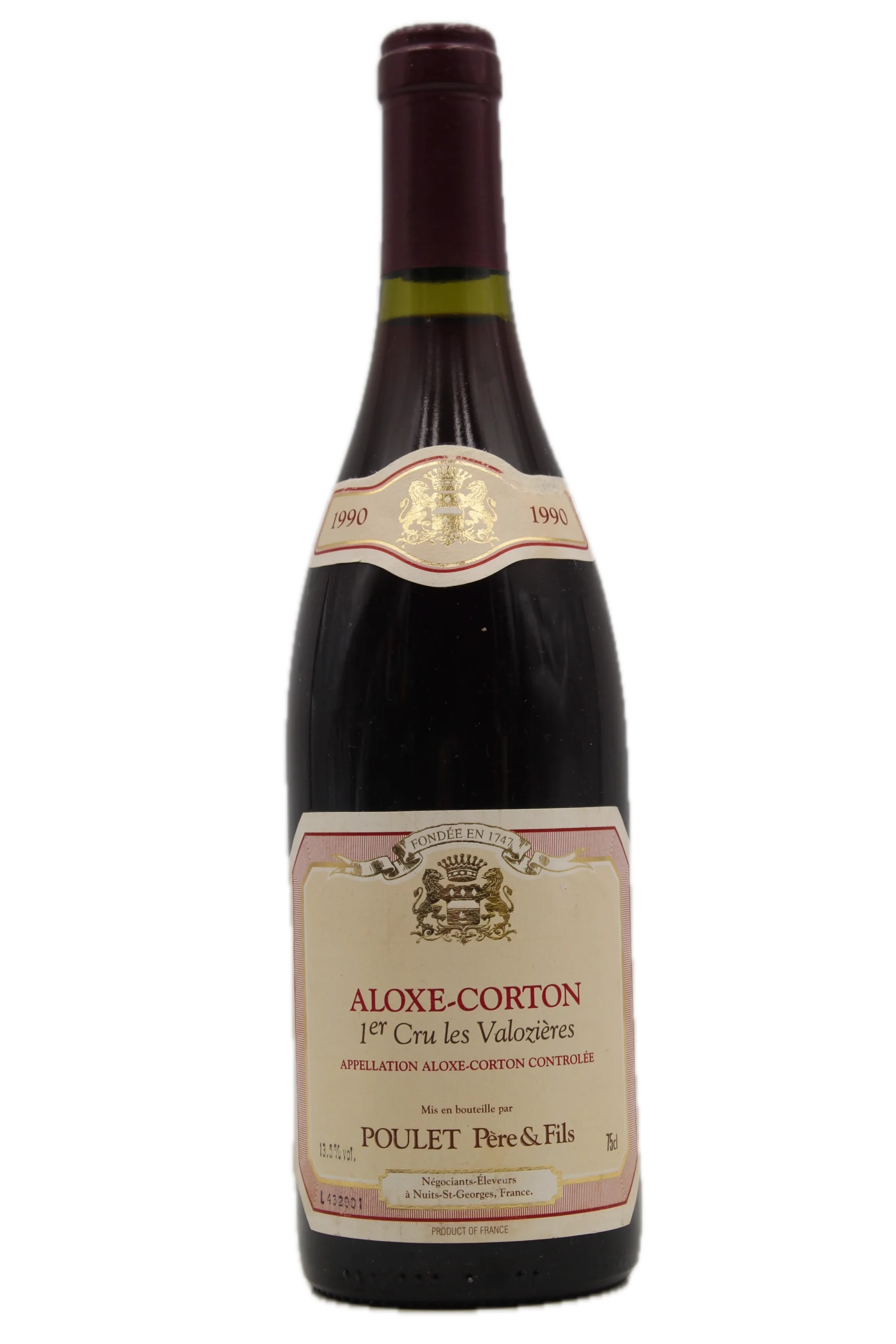 ALOXE CORTON 1ER CRU LES VALOZIERES 1990 POULET PERE ET FILS