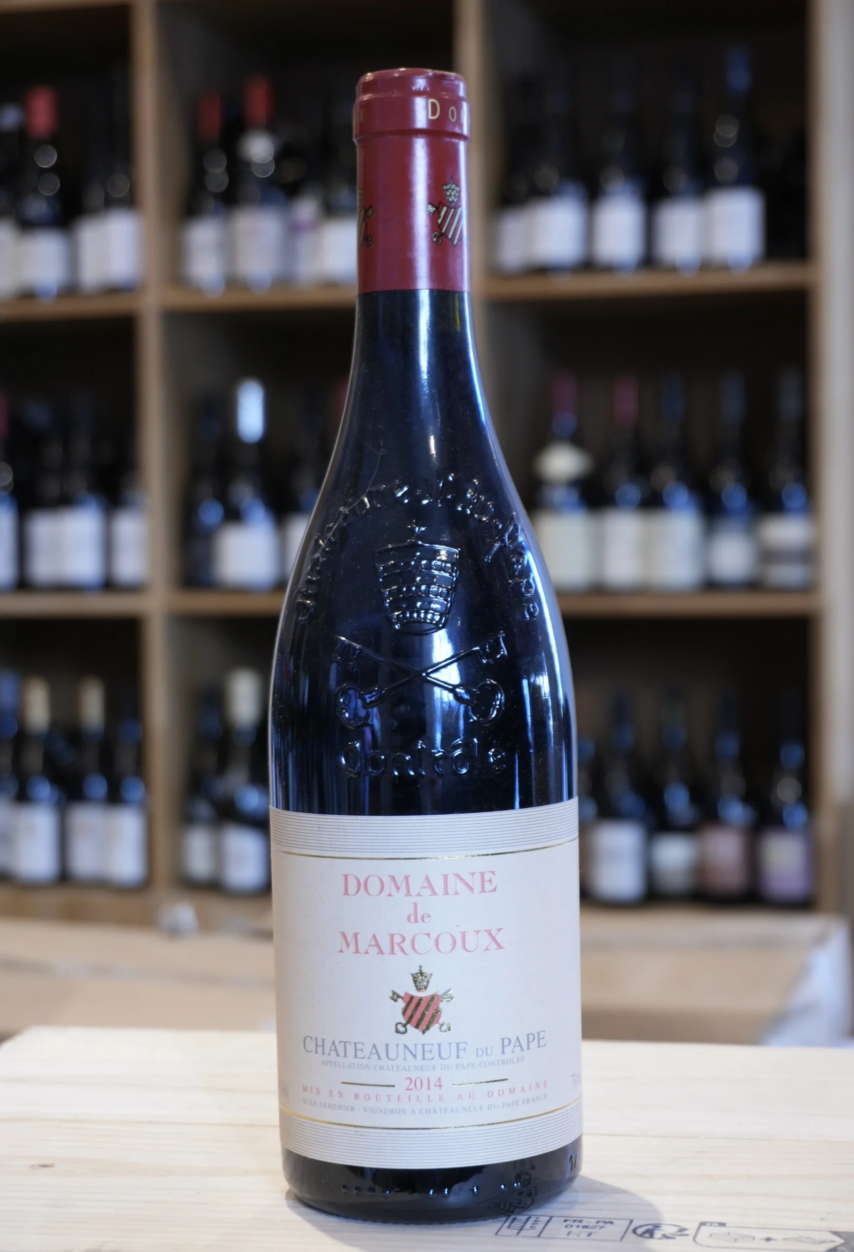 CHATEAUNEUF DU PAPE ROUGE 2014 DOMAINE DU MARCOUX CAVISTE LYON NOUVELLE CAVE