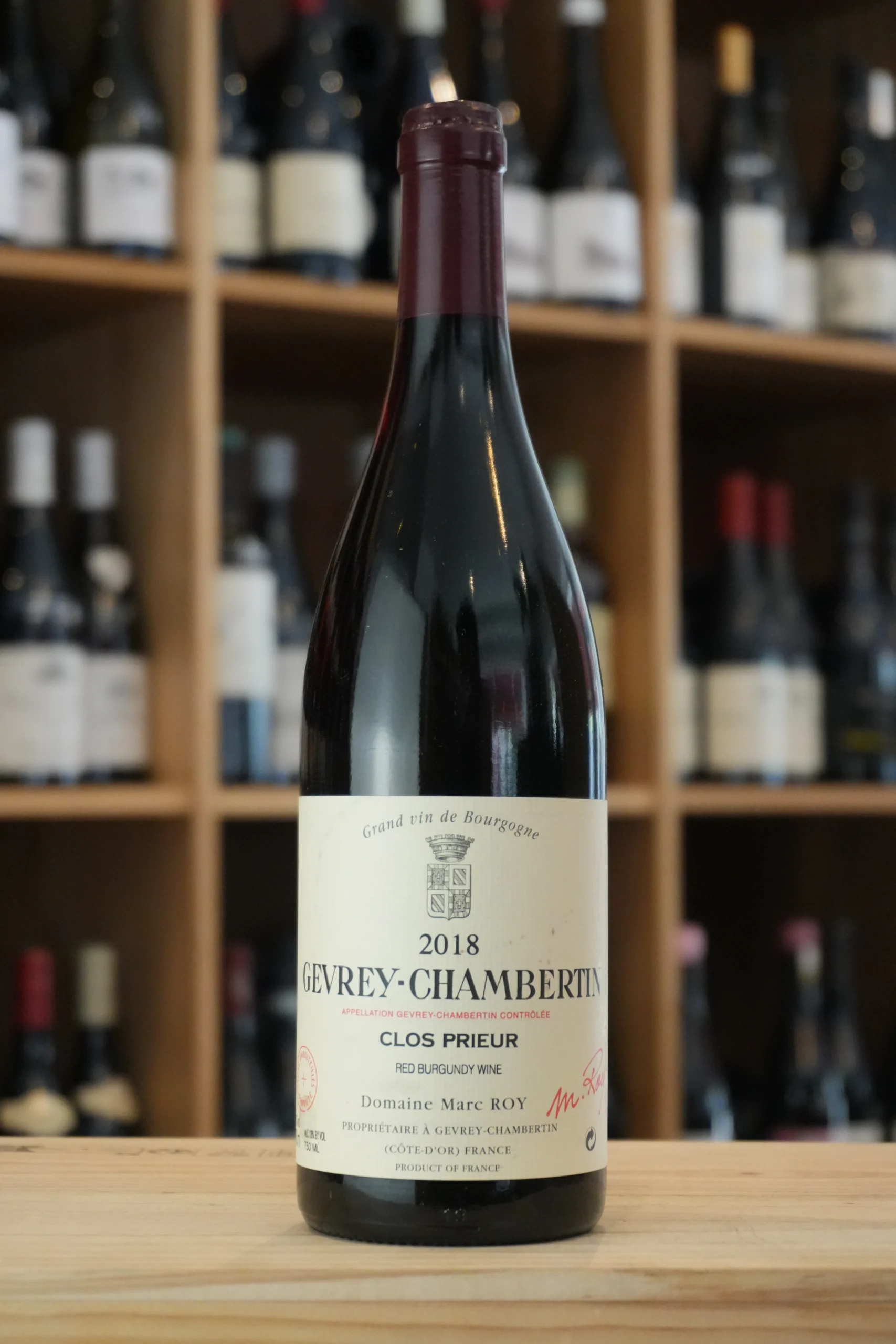GEVREY CHAMBERTIN CLOS PRIEUR 2018 MARC ROY caviste lyon nouvelle cave